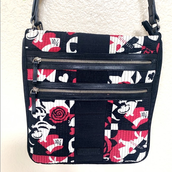 Vera Bradley Alice in Wonderland Painting the Roses Red crossbody purse bag tote - Picture 3 of 8